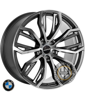 JH 1166 10x22 5x120 ET40 DIA74.1 Темно-серый с алмазной пылью полностью полированный